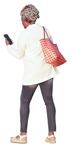 Woman with a smartphone standing cut out people (20314) - miniature
