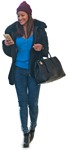 Woman with a smartphone walking people png (3001) - miniature
