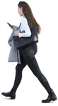 Woman with a smartphone walking human png (9536) - miniature