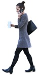 Woman with a smartphone walking people png (10100) - miniature
