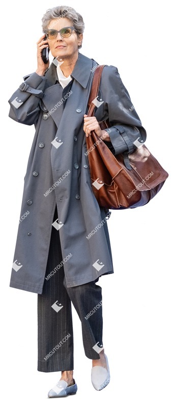 Woman with a smartphone walking people png (12466)