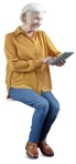 Woman with a smartphone writing people png (8520) - miniature