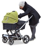Woman with a stroller cut out pictures (2282) - miniature