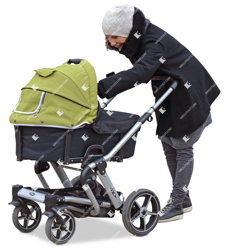 Woman with a stroller cut out pictures (2428)