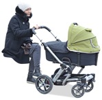 Woman with a stroller sitting people png (2314) - miniature