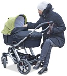 Woman with a stroller sitting people png (2618) - miniature