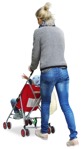 Cut out people - Woman With A Stroller Walking 0009 | MrCutout.com - miniature