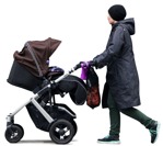 Cut out people - Woman With A Stroller Walking 0010 | MrCutout.com - miniature