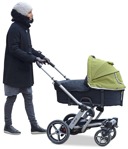 Cut out people - Woman With A Stroller Walking 0017 | MrCutout.com - miniature
