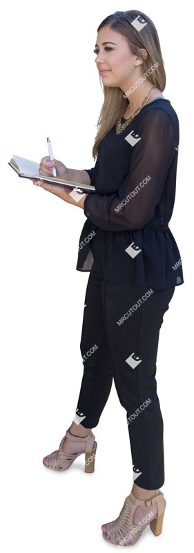 Woman writing people png (2253)