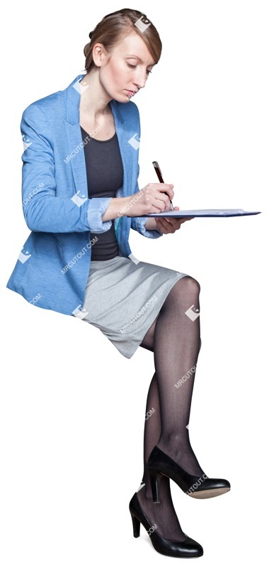 Woman writing people png (2764)