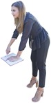 Woman writing people png (2691) - miniature