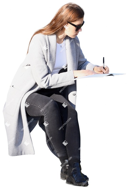 Woman writing people png (10248)