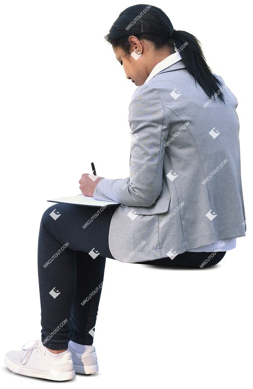 Woman writing png people (11329)