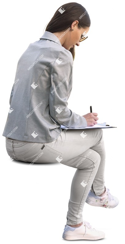 Woman writing png people (11365)