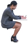 Woman writing person png (10967) - miniature