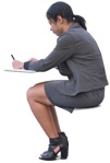 Woman writing person png (10968) - miniature