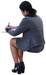 Woman writing person png (10969) - miniature