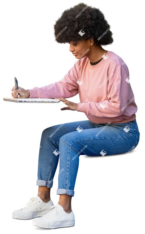 Woman writing people png (12871)