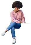 Woman writing people png (12872) - miniature